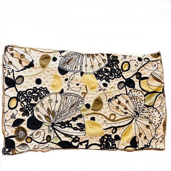 ANTHROPOLOGIE 100% Wool Hand Tufted Embroidered Accent Rug. - Picture 1 of 3